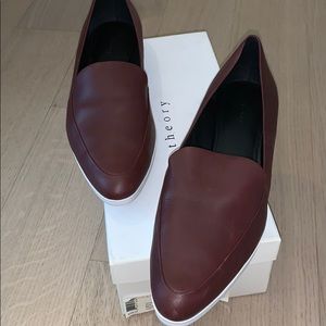 Theory burgundy leather flats